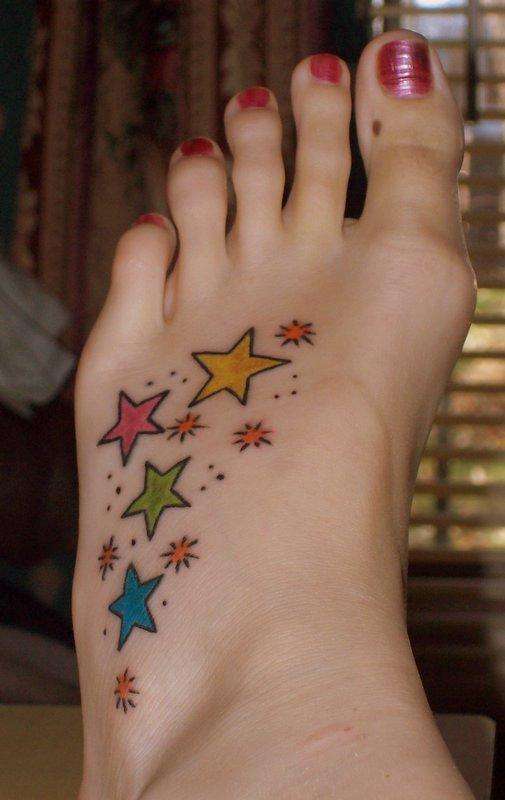 Star Tattoo, Female Tattoo, Foot Tattoo